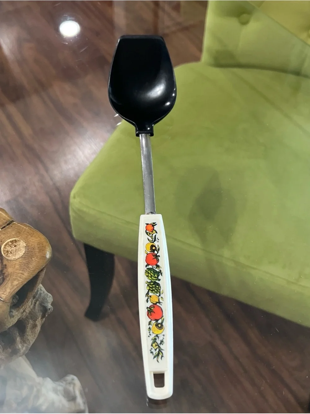 Vintage Spice of Life Fruit Kitchen Turner Spatula - Black Blade, White Handle